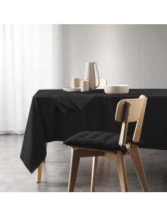 nappe rectangle 140 x 240 cm coton recycle uni mistral noir