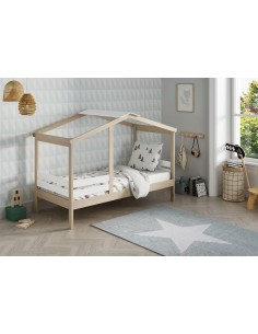 15827 - lit cabane angel 90x190 cire blanc/blanc