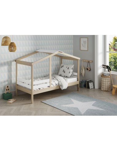 15827 - lit cabane angel 90x190 cire blanc/blanc