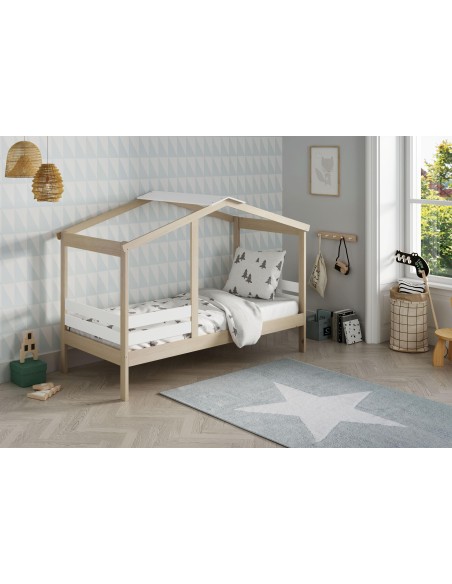 15827 - lit cabane angel 90x190 cire blanc/blanc