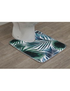 7702n635 - tapis contour wc microfibre imprime 45x50 cm - tropicale