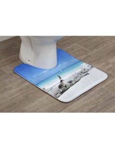 7702n642-tapis contour wc microfibre imprime 45x50 cm - coconut island