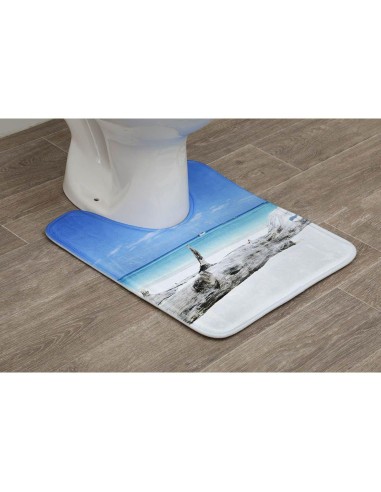 7702n642-tapis contour wc microfibre imprime 45x50 cm - coconut island