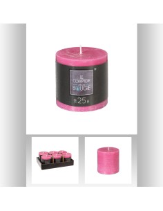 bougie rnd rustic fusch 6.7x7 D. 6,7 x H. 7 cm