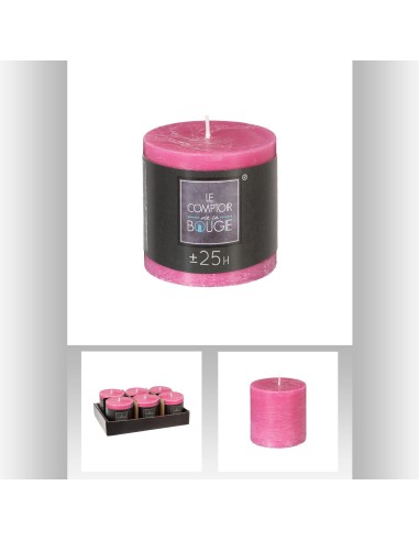 bougie rnd rustic fusch 6.7x7 D. 6,7 x H. 7 cm