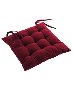 assise matelassee 40 x 40 cm coton recycle uni mistral bordeaux