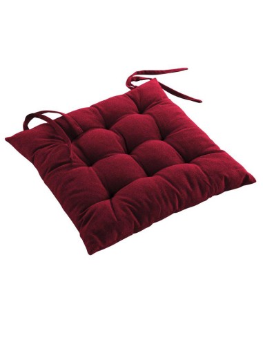assise matelassee 40 x 40 cm coton recycle uni mistral bordeaux