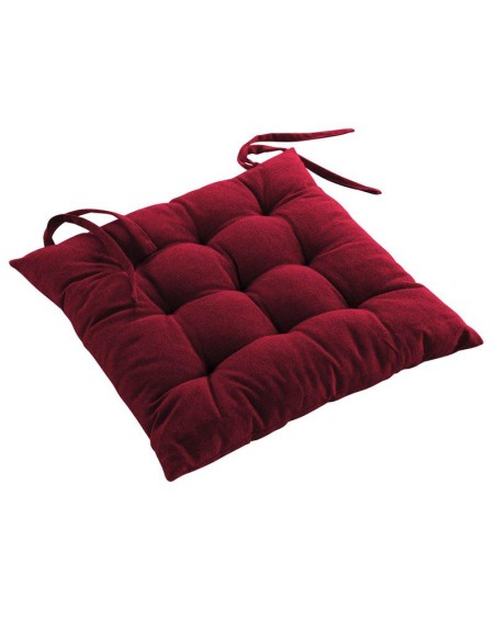 assise matelassee 40 x 40 cm coton recycle uni mistral bordeaux