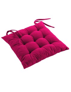 assise matelassee 40 x 40 cm coton recycle uni mistral fuchsia