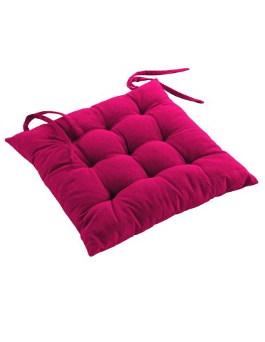 assise matelassee 40 x 40 cm coton recycle uni mistral fuchsia