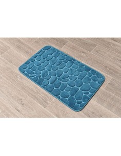 7718n119 - tapis memoire de forme microfibre galet 50x80 cm - bleu canard