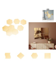 decoration murale miroir a coller dore x12 m24