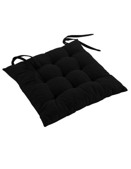 assise matelassee 40 x 40 cm coton recycle uni mistral noir