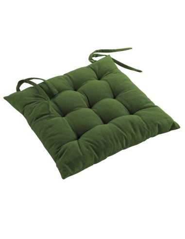 assise matelassee 40 x 40 cm coton recycle uni mistral vert