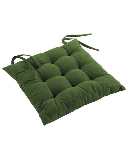 assise matelassee 40 x 40 cm coton recycle uni mistral vert