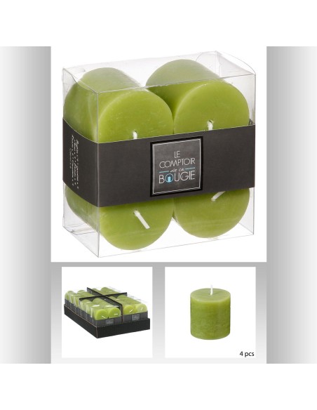 123142 - bougie vtv rustic vert d4.5x4