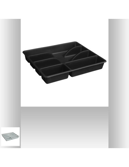 124535- range couvert 5comp pp ass L. 31 x P. 26 x H. 4,5 cm