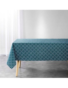 nappe rectangle 140 x 240 cm polycoton imprime idylle emeraude
