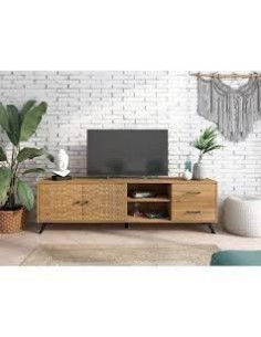 15726_ex - meuble tv malaca 2p2t2n naturale/serigraphie