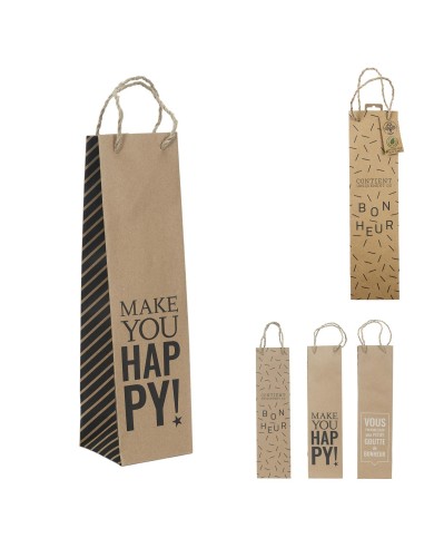 di2865- sac cadeau bouteille kraft 10.5x10.5x40cm m36