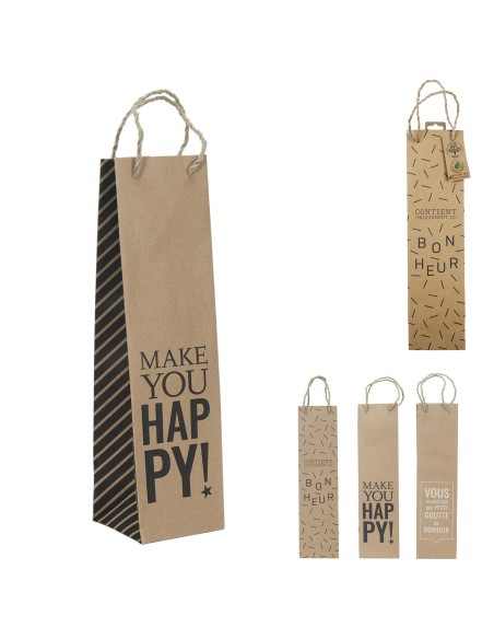 di2865- sac cadeau bouteille kraft 10.5x10.5x40cm m36