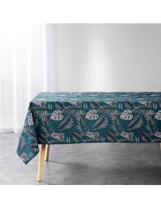 nappe rectangle 140 x 240 cm polycoton imprime puebla emeraude