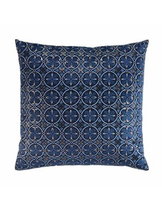 housse de coussin +encart 60 x 60 cm velours imprime or joan bleu des. place