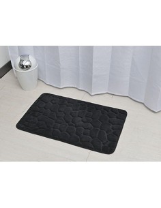 7718n103 - tapis memoire de forme microfibre galet 50x80 cm - noir
