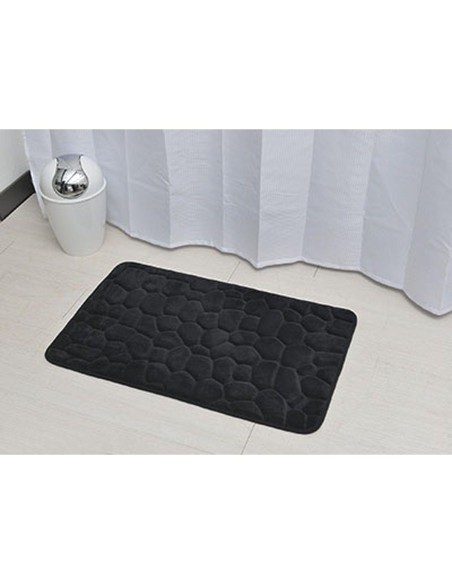 7718n103 - tapis memoire de forme microfibre galet 50x80 cm - noir