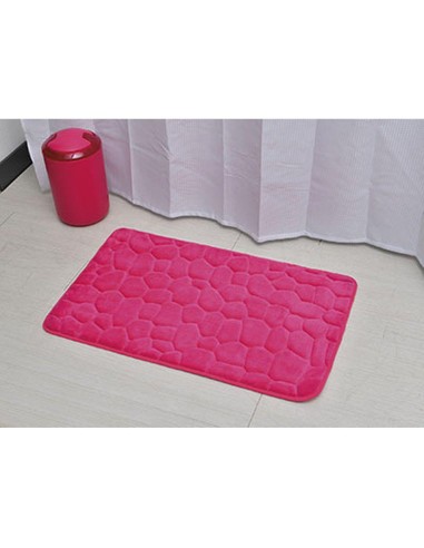 7718n150 - tapis memoire de forme microfibre galet 50x80 cm - fuchsia