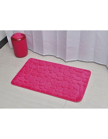 7718n150 - tapis memoire de forme microfibre galet 50x80 cm - fuchsia