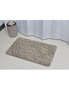 7718n165 - tapis memoire de forme microfibre galet 50x80 cm - taupe