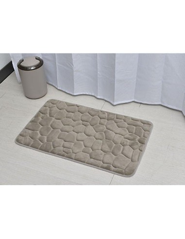 7718n165 - tapis memoire de forme microfibre galet 50x80 cm - taupe
