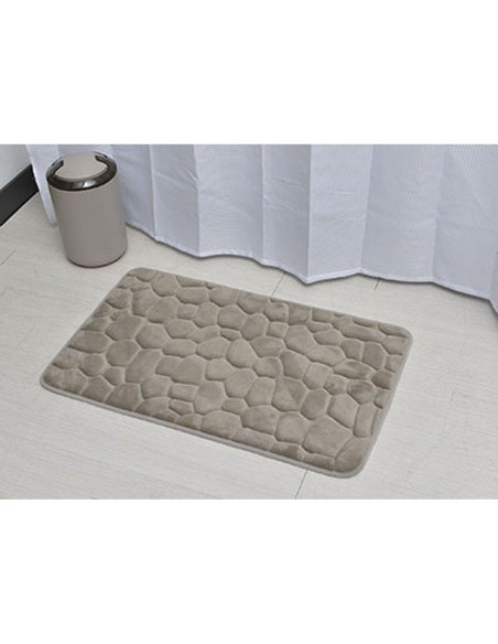 7718n165 - tapis memoire de forme microfibre galet 50x80 cm - taupe