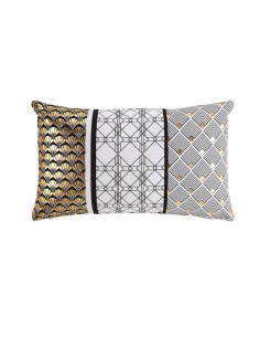 1611033- housse de coussin +encart 30 x 50 cm coton imprime or dorelia des. plac