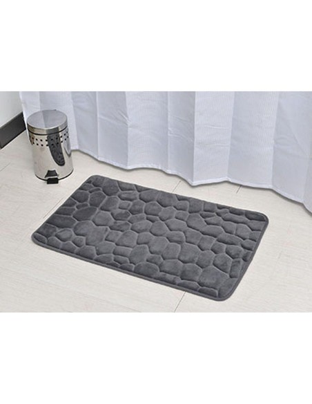7718n181 - tapis memoire de forme microfibre galet 50x80 cm - gris fonce
