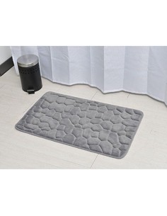 7718n183 - tapis memoire de forme microfibre galet 50x80 cm - gris clair