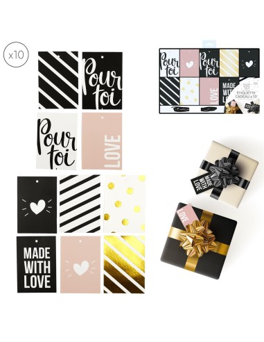 etiquette pour sac cadeau festif x10 m36