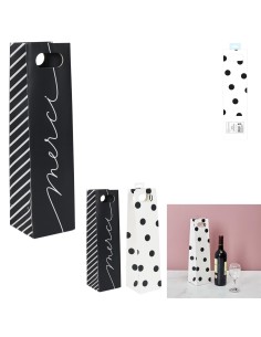 di2883-sac cadeau bouteille festif 10.5x10.5x40cm m36 a2/m36