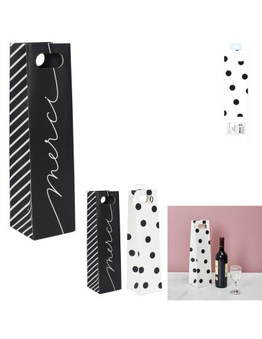 di2883-sac cadeau bouteille festif 10.5x10.5x40cm m36 a2/m36