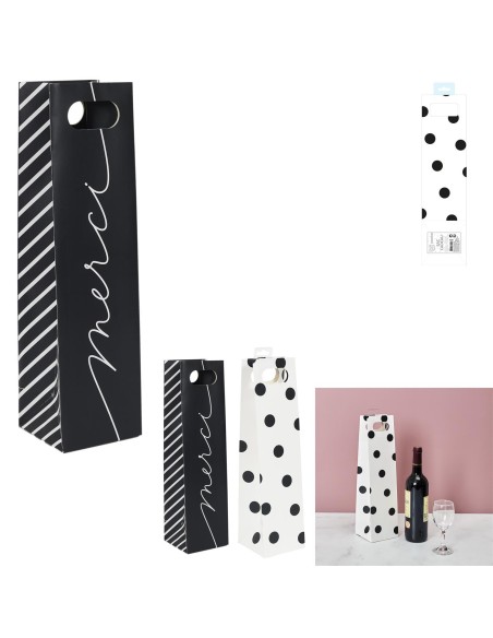 di2883-sac cadeau bouteille festif 10.5x10.5x40cm m36 a2/m36