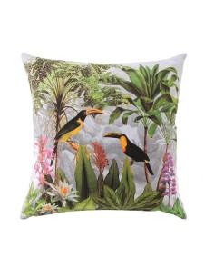 1611037 - housse de coussin +encart 60 x 60 cm coton imprime sweet bird des. pla