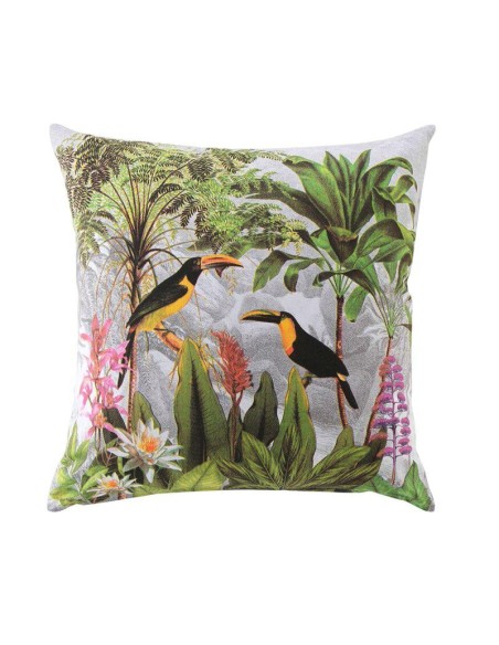 1611037 - housse de coussin +encart 60 x 60 cm coton imprime sweet bird des. pla