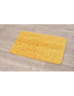 7718n199 - tapis memoire de forme microfibre galet 50x80 cm - moutarde
