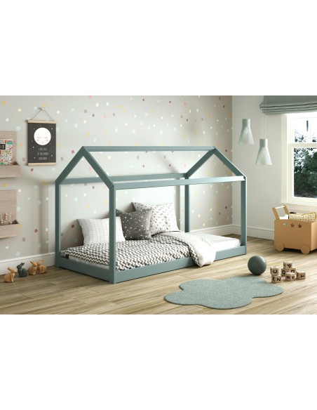 15498 - lit cabane panda 90x190 gris anthracite