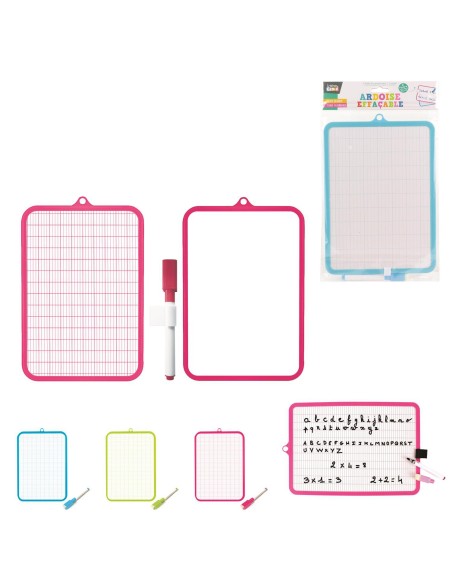 ardoise effacable 2 faces avec feutre m18