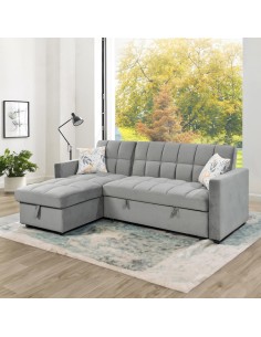 lf-3827/lf-3079 - canapé tera convertible taupe velvet hlr-10