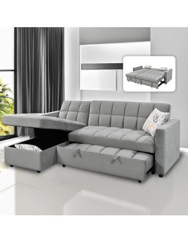 lf-3079 - canapé tera convertible orange velvet hlr-35