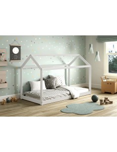15496 - lit cabane panda 90x190 blanc
