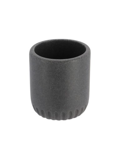 61116181-gobelet polyresine arrondi- gris fonce